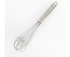 Fackelmann Schneebesen 26 cm OVALGRIFF, Ballonschneebesen mit Rührdrähten aus rostfreiem Edelstahl, hochwertiger Rührbesen mit engmaschigen Rührbögen (Farbe: Silber), Menge: 1 Stück