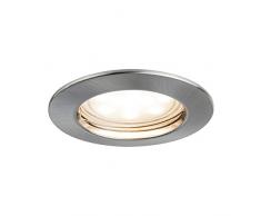 Paulmann Leuchten Paulmann 93975 LED Coin flach Einbaustrahler Komplettset satiniert Einbaurahmen rund Deckenspot 6,8W Einbaulampe Einbauleuchte, Aluminium, 6.8 W, Eisen gebürstet, Satin