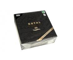 Papstar, 50 Servietten ROYAL Collection 1/4-Falz 40 cm x 40 cm schwarz Ornaments, #19828