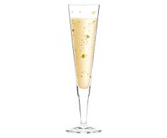 Ritzenhoff Champus Champagnerglas von Melissa Anne, aus Kristallglas, 200 ml, mit Edlen Goldanteilen, inkl. Stoffserviette