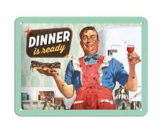Nostalgic-Art 26140 Say it 50s - Dinner is ready, Blechschild 15x20 cm