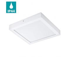 EGLO LED Deckenleuchte Fueva 1, 1 flammige Deckenlampe, Material: Metallguss, Kunststoff, Farbe: Weiß, L: 30x30 cm, warmweiß, IP44
