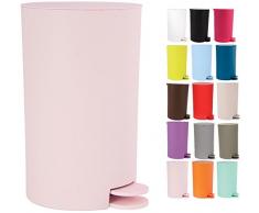 MSV Kosmetikeimer Osaki Mülleimer Treteimer Abfalleimer - 3 Liter – mit herausnehmbaren Inneneimer - Pastellrosa