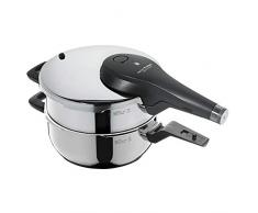 WMF Perfect Premium Schnellkochtopf Set 2-teilig 4,5l + 3,0l, Schnelltopf 22 cm, Cromargan Edelstahl poliert, Induktion, 2 Kochstufen, All-In-One Drehknopf