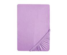 biberna 2744/332/040 Biber Spannbetttuch, Reaktiv gefärbt, nach Öko-Tex Standard 100, ca. 90 x 190 cm bis 100 x 200 cm, Lila