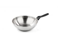 Barazzoni The Inoxidabili Saltapasta Wok, Stahl, silberfarben, 28 cm