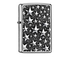 Zippo Stars Feuerzeug, Messing, Silber, one Size
