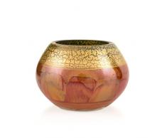 Angela neue Wiener Werkstaette 650901-65 Teelichthalter, echtes Golddekor, handbemalt Siena, 9 x 6,5 cm