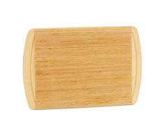 Relaxdays Schneidebrett Bambus mit Saftrille, großes Fleischbrett zum Servieren, Hackbrett eckig HxBxT 2x45x30 cm, natur