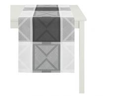 APELT Läufer, Polyester, Weiß/grau, 44 x 140 x 0.5 cm