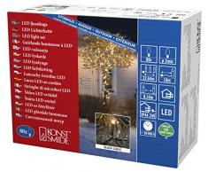 Konstsmide 3611-800 Micro LED Lichterkette / für Außen (IP44) / VDE geprüft / 24V Außentrafo / 80 bernsteinfarbene Dioden / schwarzes Kabel