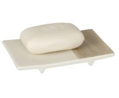 WENKO 17712545 Seifenablage Nature - Seifenschale, Keramik, 14.8 x 2.1 x 9.4 cm, Braun