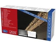 Konstsmide 2764-002 Eisregen Lichtervorhang / für AuÃen (IP44) / VDE geprüft / 24V AuÃentrafo / 400 klare Birnen / weiÃes Kabel