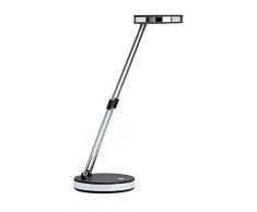 MAULpuck, LED-Tischlampe, Schwarz, Helle Schreibtischleuchte, 1300 Lux, Tageslichtweiß, Metall-Teleskoparm, Höhe ca. 33 cm