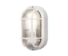 Konstsmide Elmas 7650-200 Wandleuchte B: 12cm T: 10,5cm H: 20cm / 1x40W / Kunststoff/Plastik / klares Glas / weiß