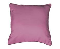 Douceur dIntérieur - 1605049, Kissen Paspel, 40 X 40 cm, Platine, Polyester Unifarben, Rosa