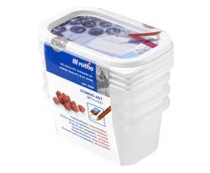 Rotho Domino Art 4er Set Vorratsdosen, Kunststoff (BPA-frei), 4 x 0.2 Liter (11,7 x 7,5 x 5,5 cm)