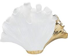 Kare Design Vase Ginkgo Elegance 45cm, dekorative Vase in den Farben Weiß Gold, in Ginkgo Blatt Form, edle Vase für den Wohnbereich (H/B/T) 32x45x15cm