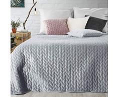 Eurofirany Tagesdecke, Stoff, Aurela Silber, 200 x 220 cm