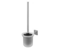 Tiger Melbourne Toilettenbürste mit Halter, Edelstahl gebürstet, Einsatz aus gefrostetem Glas