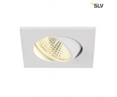 SLV LED Deckeneinbaustrahler NEW TRIA 68 I Einbauleuchte, Deckenleuchte, eckig, single, CS, COB, Clipfedern, Aluminium, weiß, schwenkbare Deckeneinbauleuchte, Indoor