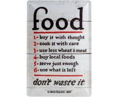 Nostalgic-Art 22254, Home & Country Food Don’t Waste It, Blechschild 20x30 cm, Metall, bunt, 20 x 30 x 0,2 cm