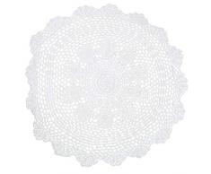 kilofly Handgemachte Häkelarbeit-Baumwollspitze Tabelle Sofa Deckchen weiß EIN 22 Zoll
