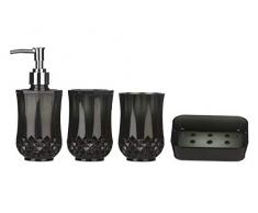 Premier Housewares 1601509 Cristallo Badezimmer Set 4-Stück, schwarz