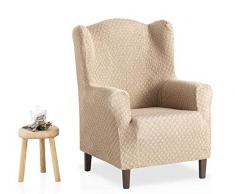 Bartali Stretchhusse für Ohrensessel Olivia - Farbe Elfenbein - 1 Sitzer (von 70 bis 110 cm)
