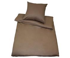 Kinzler B-10000/29 hochwertige Baumwoll-Satin Bettwäsche Uni, modern, 80x80 + 135x200 cm, grau