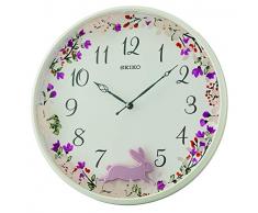 Seiko Clocks Wanduhr, Kunststoff, Pink, 33 x 33 x 6.7 cm