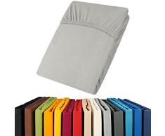 aqua-textil Viana Spannbettlaken 180x200-200x200 cm grau Baumwolle Spannbetttuch Jersey Laken