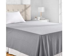 AmazonBasics Bettlaken, Mikrofaser, melierter Stoff, 275 x 275 + 10 cm - Grau (Slate Grey)