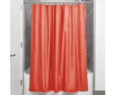 iDesign Duschvorhang aus Stoff | wasserdichter Duschvorhang mit verstärktem Saum | waschbarer Textil Duschvorhang in der Größe 183,0 cm x 183,0 cm | Polyester orange