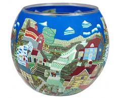 Himmlische Düfte Geschenkartikel GmbH American Village Windlicht, Glas, bunt, 11x11x9 cm