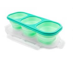 good2go Frischhaltedose rechteckig mit 3 Fächern, 1,5 l, blau, Plastik, Pastellgrün, 680 ml