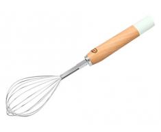 Dr. Oetker Schneebesen mit Holzgriff, Ballonschneebesen aus rostfreiem Edelstahl, (Farbe: Bunt), Menge: 1 Stück