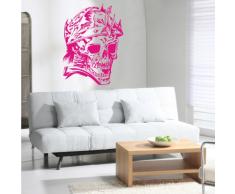 INDIGOS 4052166077965 Wandtattoo w451 SchÃ¤del Skelett Wandaufkleber 120 x 89 cm, rosa