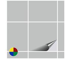 FoLIESEN Fliesenaufkleber für Bad und Küche - 10x10 cm - hellgrau glänzend - 1.000 Fliesensticker für Wandfliesen