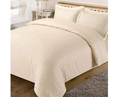 Dreamscene hübschen Satin Streifen Bettwäsche Bettwäsche-Set, Cremefarben, Einzelbett