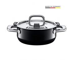 Silit Nature Black Kochtopf 20cm, Metalldeckel mit Dampföffnung, Bratentopf 2,4l, Silargan Funktionskeramik, Topf Induktion, schwarz