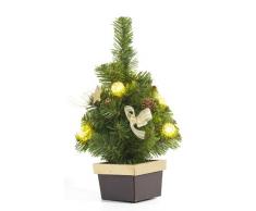 Brauns Heitmann LED Weihnachtsbaum/mit goldener Dekoration / 35 cm / 3 x AA-Batterien nicht enthalten 86992