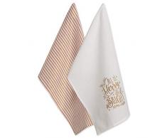 DII Dekoratives Geschirrtuch aus 100% Baumwolle, maschinenwaschbar, für den täglichen Gebrauch in der Küche geeignet, sehr saugfähig, aus Jacquard 2er-Set Merry & Bright