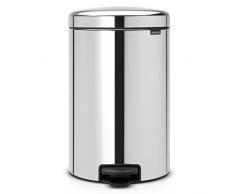 Brabantia Treteimer mit Inneneimer aus Kunststoff, stahl, Brilliant Steel, 20 Liter