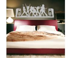 INDIGOS 4052166149990 Wandtattoo w668 Party-Musik Wandaufkleber 120 x 44 cm, silber