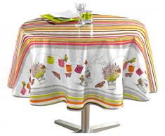 Decorline 160Â cm bedruckt Ãl Tuch Guinguette Tischdecke, mehrfarbig