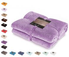 DecoKing 15315 Kuscheldecke 170x210 cm lila Decke Microfaser Wohndecke Tagesdecke Fleece weich sanft kuschelig skandinavischer Stil Henry