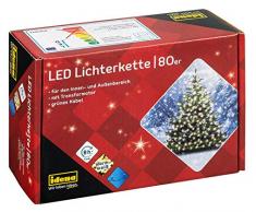 Idena 8325058 - LED Lichterkette mit 80 LED in warm weiß, mit 8 Stunden Timer Funktion, Innen und Außenbereich, für Partys, Weihnachten, Deko, Hochzeit, als Stimmungslicht, ca. 15,9 m