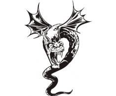 INDIGOS 4250380557335 Wandtattoo W353 Drachen Wandauskleber in 3 Größen, 80 x 56 cm, schwarz