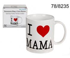 Out of the blue Tasse aus Steingut, I Love Mama, ca. 10 x 8 cm